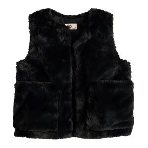 SO Black Faux Fur Vest, Girls Size 8